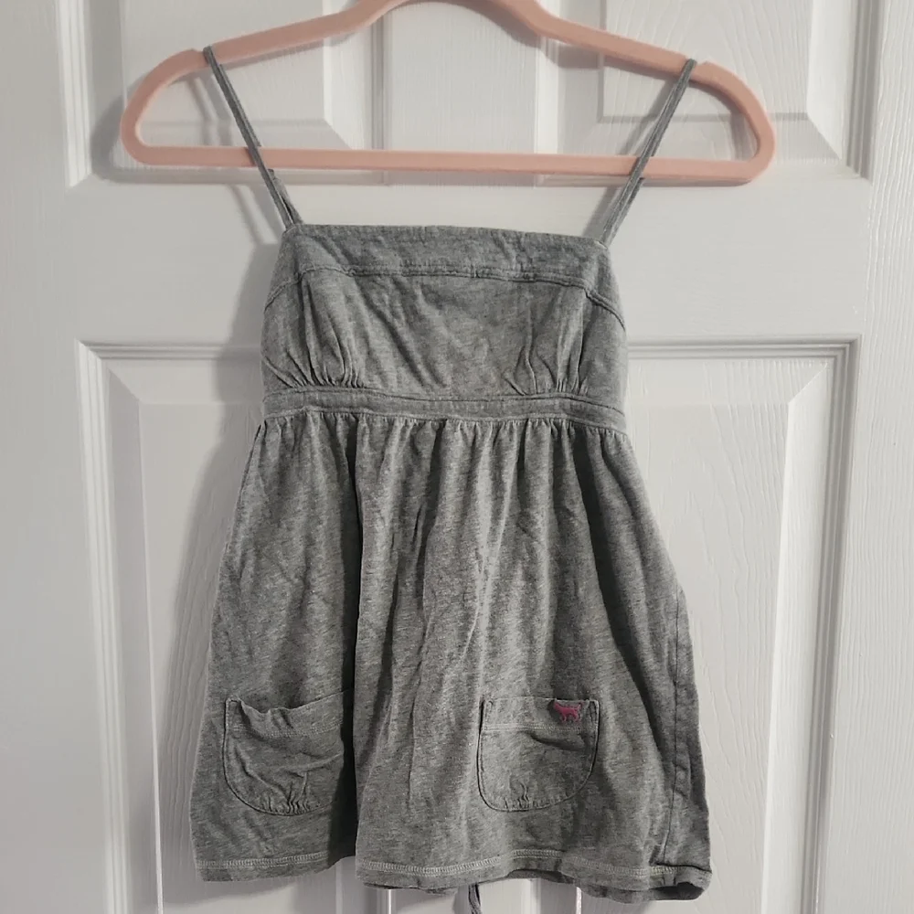 Victoria's Secret Girls' Gray Spaghetti-Strap Pocket Dress - Picture 1 of 7